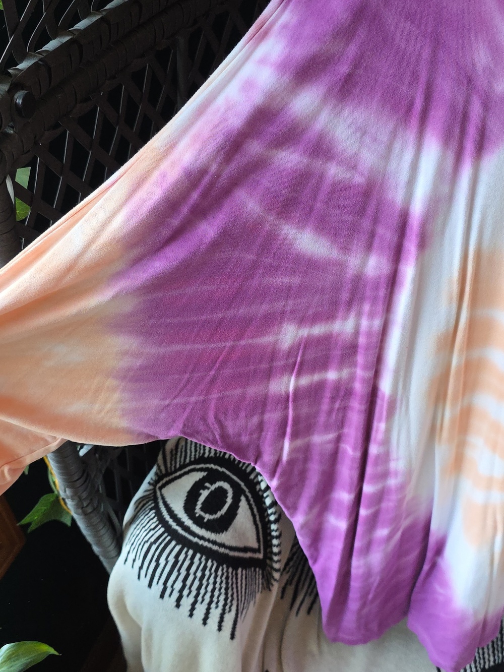 Torrid Purple & Peach Tie-Dye Long Sleeve Top - Picture 4 of 4